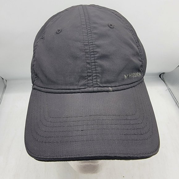 Mission Cooling Performance Adults Black Hat Cap Wet Cool Athletic Outdoors - Picture 1 of 10